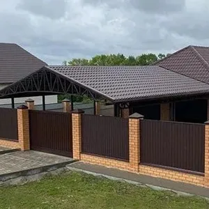 Навес для автомобиля из металлочерепицы