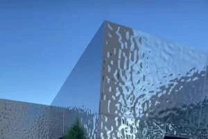 Фасады зданий из нержавеющей водной ряби