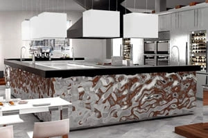 Фасады для мебели из нержавеющей водной ряби