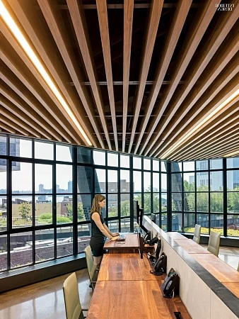 Кубообразные реечные потолки в Саратове - пример выполнения