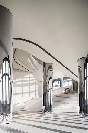 Облицовка колонн нержавеющей сталью в Саратове - пример выполнения