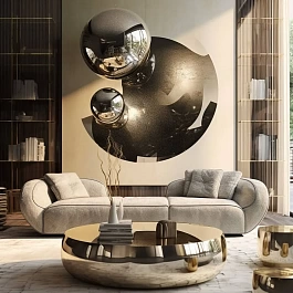 Дизайнерское зеркало из нержавейки "Абстракция"