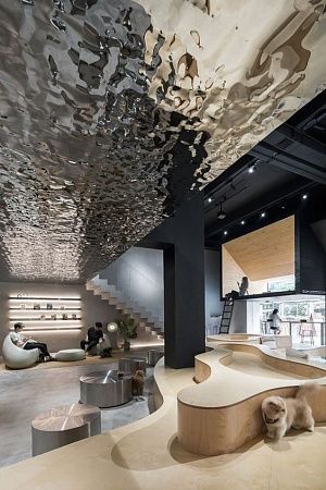 Листы из нержавейки с имитацией ряби на воде - пример выполнения