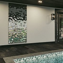 Панно прямоугольное размером до 2500х1200 мм, серебро, для влажных помещений