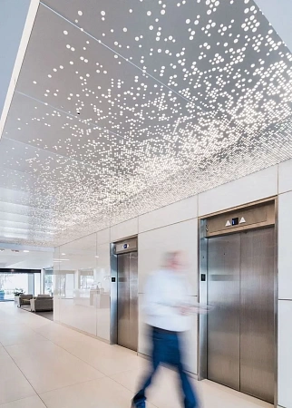 Перфорированный кассетный потолок в Казани - пример выполнения