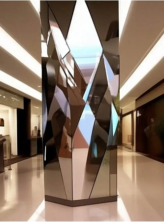 Облицовка колонн нержавеющей сталью в Саратове - пример выполнения