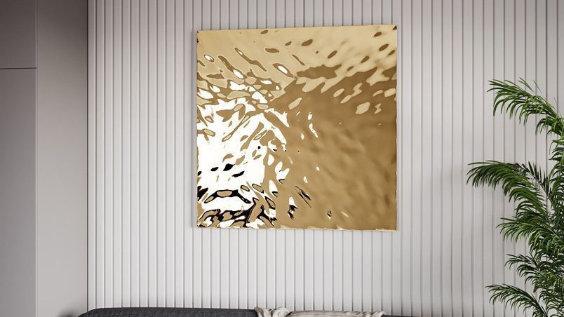 Панно квадратное размером до 1200х1200 мм, золото, для сухих помещений на заказ