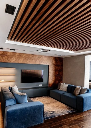 Кубообразные реечные потолки в Саратове - пример выполнения