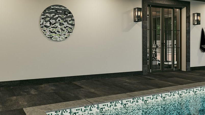 Панно круглое диаметром до 1200 мм, серебро, для влажных помещений на заказ