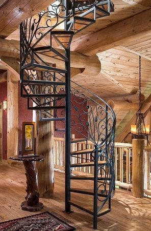 Кованые ограждения для лестниц, перила в Санкт-Петербурге - пример выполнения