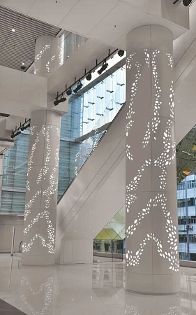 Облицовка колонн нержавеющей сталью в Саратове - пример выполнения