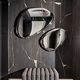 Дизайнерское зеркало "Капля" из нержавеющей стали