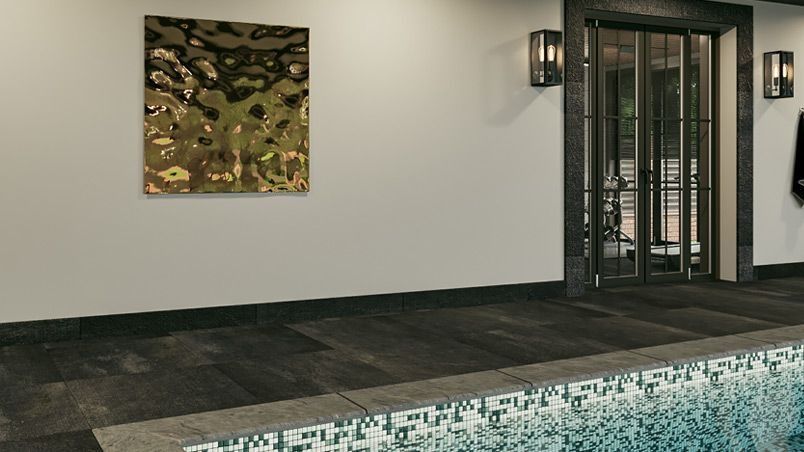 Панно квадратное размером до 1200х1200 мм, золото, для влажных помещений на заказ