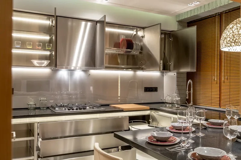 Столешница с фартуком из нержавеющей стали 2000 - 2800 мм длина на заказ