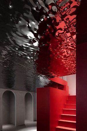 Листы из нержавейки с имитацией ряби на воде - пример выполнения