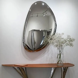 Дизайнерское зеркало из нержавеющей стали "Капля"