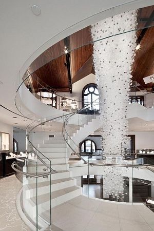 Стеклянное ограждение лестниц в Москве - пример выполнения