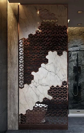 Перегородки металлические, декоративные в Саратове - пример выполнения