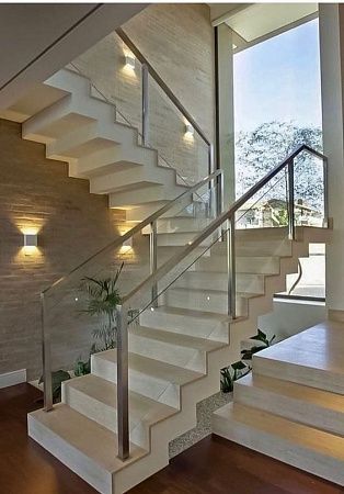 Ограждения для лестниц, перила из нержавейки - пример выполнения