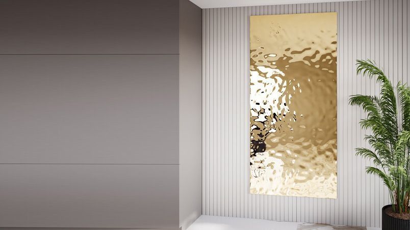 Панно прямоугольное размером до 2500х1200 мм, золото, для сухих помещений на заказ