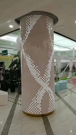 Облицовка колонн нержавеющей сталью в Саратове - пример выполнения