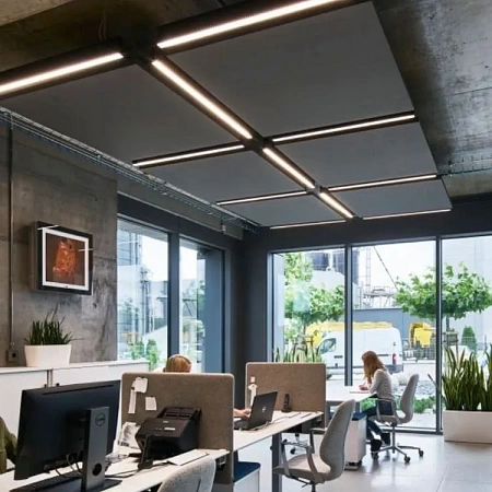 Акустические подвесные потолки в Москве - пример выполнения