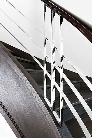 Ограждения для лестниц, перила из нержавейки - пример выполнения