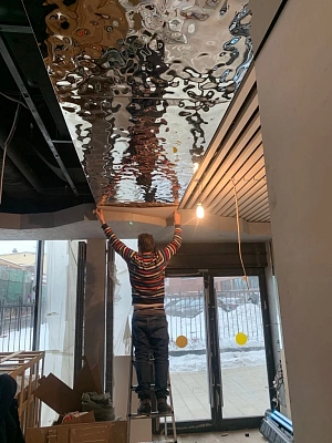 Пример потолка Водная рябь